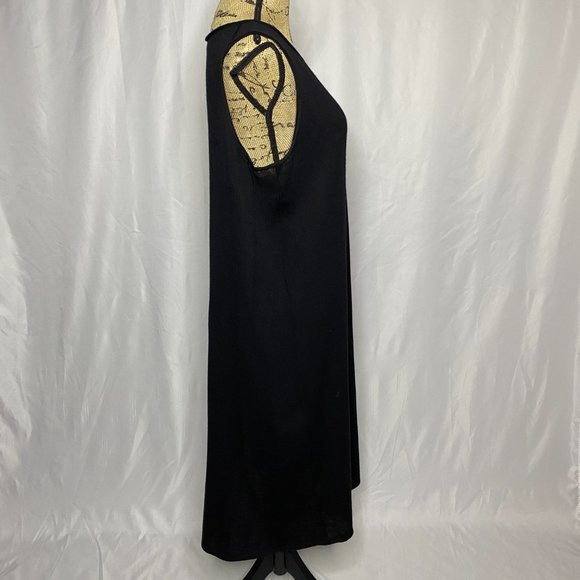 Eileen Fisher Black Sleeveless Wool Knit Maxi Dress - Picture 5 of 11